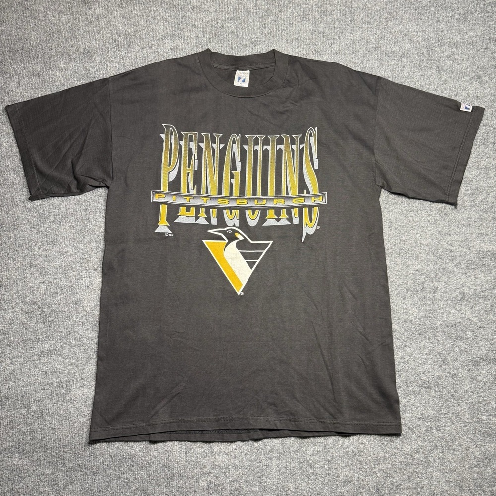 Vintage 1990s Pittsburgh Penguins NHL hockey Logo 7 Inc. T-shirt Size XL